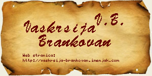 Vaskrsija Brankovan vizit kartica